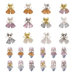 【即日発送】ゴールド シルバー 鈴 ネイルジュエリーパーツ クリスタル 可愛い デコレーション リボン ネイルアート 立体 3D ハンドメイド ベル デコパーツ クリスマス 12個セット (A) ネイルパーツ