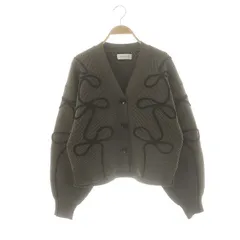 アダムエロペ Adam et Rope' 24AW ラインニットカーディガン Vネック 長袖 F グレー /AT ■OS