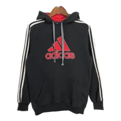 adidas アディダス スウェット パーカー スポーツ ロゴ ブラック (メンズ S) 中古 古着 T1121