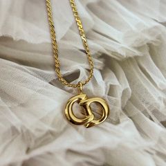 ♦︎美品♦︎袋付き Dior ネックレス ２way ストーン プレート 銀 加工なし 質屋かんてい局オンラインショップ / ディオール