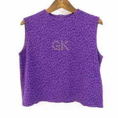 #s GKITALIYA 伊太利屋 イタリヤ カットソー 9号 ノースリーブ タンクトップ 紫 パープル ヒョウ柄 豹柄 ハトメロゴ 927245 k01