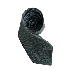 HERMES エルメス ネクタイ グリーン ブルー シルク フランス製 チェーン 総柄