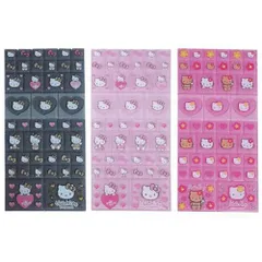 サンリオ ハローキティ 90s タイルシール クリアハードシール シール つやつや キラキラ ハード レジン風 デコ パーツ クリア キャラクター