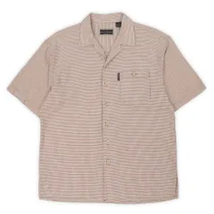 フィールド＆ストリーム Field & Stream 90s 90年代 オープンカラーシャツ 半袖 開襟 ボックス USA アメリカ ヴィンテージ 古着 メンズ シャツ ブラウン系 L【中古】