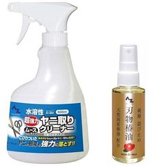 AZ(エーゼット) A1-004 水溶性 ヤニ取り クリーナー 500ml(873)+刃物錆止油100ml（椿油配合/606) SE275