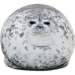 アザラシ 抱き枕 クッション ぬいぐるみ 動物 ふわふわ 添い寝枕 昼寝枕(グレー, 30cm)