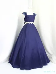 新品未使用☆ゆめりすと ドレス　サイズ130 パープル　花ブローチ付き 新品未使用☆ゆめりすと ドレス サイズ130 パープル 花ブローチ