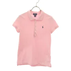 ポロラルフローレン 半袖 ポロシャツ L ピンク POLO RALPH LAUREN サイドスリット 鹿の子地 キッズ
