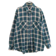 GAP ギャップ 90s オールド チェック柄 長袖 シャツ L グリーン系 メンズ 古着