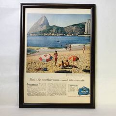 『 パンナム ビーチ 』ビンテージ広告　60年代　フレーム付ポスター　当時物