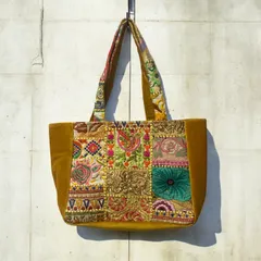 カンバディア　最後の一点　ベルベッド　トートバッグ　マスタード辛子色