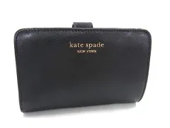 ■美品■ kate spade ケイトスペード PWRU7846 レザー 二つ折り 財布 ウォレット 小銭入れ 札入れ カード入れ ブラック系 DI1510