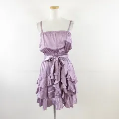 レベッカテイラー rebecca taylor ティアードキャミワンピース ミニ 紫 2 *A589