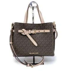 マイケルコース 35H0GU5S1B SMALL LOGO SATCHEL ハンドバッグ ショルダーバッグ エミリア ARMY GREEN EMILIA SM SATCHEL BROWN ブラウン PVC コーティングキャンバス MICHAEL KORS