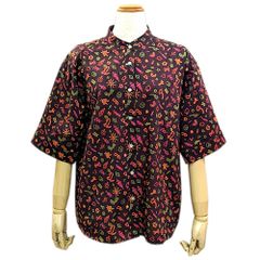 【SALE】Parkes パークス  リバティ LIBERTY スタンドカラーボックス5分袖シャツ  綿100％ 日本製 サイズ(M) 品番(PH2422536) col.6 返品不可 Parkes - スタンドボックス 5分袖シャツ 【リバティコレクション