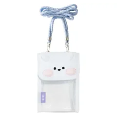 【新品】 ソロモン商事 BT21 minini PVCバッグ PVC BAG 透明バッグ 透明ポーチ pvcポーチ スマホポーチ ポシェット スマホショルダー ミニショルダー ショルダーバッグ 入れたまま 操作 キャラクター (RJ) 1