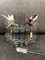 リングチューブベースSV  ドライフラワー 生花 木の実 一輪挿し 実験器具風 ユニーク 連結
