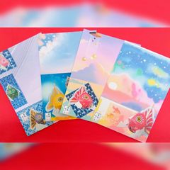 金魚ねぷた ポストカード ② 4枚セット / ハガキ ギフトカード インテリア