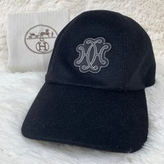 【未使用品】HERMES エルメス キャスケット セレナ Hリフト クルー・ド・セルスナップボタン カシミヤ×ヴォースイフト 黒 56