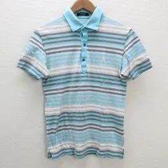 y■バーバリーブラックレーベル/BURBERRY BLACK LABELボーダー 半袖ポロシャツ【2】MENS/23【中古】