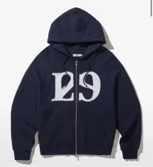 グレー ジップアップパーカー illigo パーカー 韓国 S ILLIGO☆129 LOGO PATCH HOODIE ZIP-UP (ILLIGO/パーカー