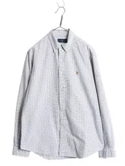 【お得なクーポン配布中!】 ラルフローレン チェック オックスフォード 長袖 ボタンダウン シャツ メンズ L ポロ 長袖シャツ ワイシャツ ワンポイント BD マルチカラー