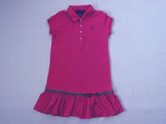 ラルフローレン ralph lauren アウトレット 子供服 女の子 6歳 約 120cm 半袖 ワンピース ピンク ポロ地 スモールポニー 春 夏 ★3 ガールズ 女児 キッズ 【中古】 ユーズド リサイクル こども