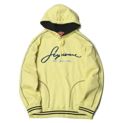 SUPREME シュプリーム 19SS Contrast Embroidered Hooded Sweatshirt コントラストロゴ刺繍 スウェットプルオーバーパーカー M Pale Yellow 長袖 ステッチ イエロー トップス s14113