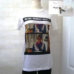 A*A様 正規品 miumiu ロゴtシャツ 白t xsサイズ White Embroidered Cotton Jersey T-shirt | Miu Miu