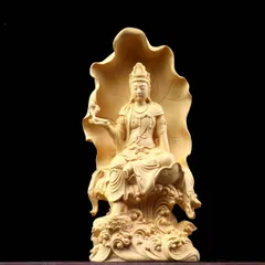 宫沢】自在観音菩薩 時代彫刻 供養品 木彫仏像 精密細工 祈る厄除
