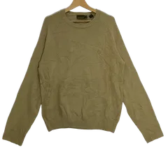 90's vintage Timberland ティンバーランド ニット セーター クルーネック 長袖 ワンポイント刺繡 オーバーサイズ ビッグシルエット TURKEY製 Lサイズ ベージュのサムネイル