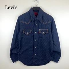 Levi's TYPE1 JEANS 00s 2003 argyle pattern western sirts M 69901-69 リーバイス アーガイルモノグラム 長袖 ウエスタンシャツ アーカイブ オールド 美品