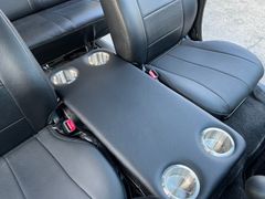 ハイエース 200系　標準ボディ（ナロー）用フラットコンソール（80cm×35cm）難燃合皮レザー（ブラック）仕様（カップホルダー4個付き）