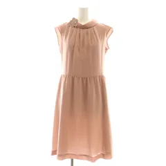 ハナエモリ アルマアンローズ HANAE MORI ALMA EN ROSE コサージュ付き ノースリーブワンピース 36 ピンク /MY ■OS