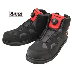 フェルトスパイクシューズEX FSC305 ハイカットモデル フィッシングシューズ 釣り ブラックレッド プロマリン 3Lのサムネイル