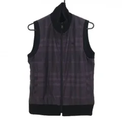 【超美品】バーバリーゴルフ リバーシブルベスト パープル×黒 チェック  レディース L ゴルフウェア BURBERRY GOLF