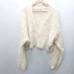 ◇ one after another NICE CLAUP 長袖 カーディガン サイズF ホワイト系 レディース E  【1407180030022】