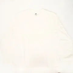 H＆M USED 長袖 ロンＴ 長袖Ｔシャツ 無地 無地Ｔシャツ ホワイト シンプル ユーズド カットソー トップス メンズ クルーネック ストレッチ カジュアル エイチアンドエム Ｔシャツ【エイチアンドエム ユニセックス クルーネック ユーズド】
