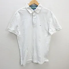 s■トミーヒルフィガー/TOMMY HILFIGER GOLF 鹿の子地ポロシャツ ゴルフウェア【US L】白/MENS/10【中古】