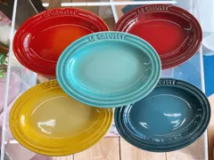 ルクルーゼ 未使用プチパイディッシュ 中古ミニオーバルプレート 4点セット ルクルーゼ 未使用プチパイディッシュ 中古ミニオーバルプレート
