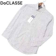 【新品 未使用】 DoCLASSE ドゥクラッセ 通年★ チェック 長袖 ボタンダウン シャツ Sz.M メンズ