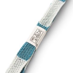新品　夏用　江戸組紐　五嶋紐　帯締め　縞柄　納戸色×白