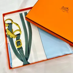 エルメス HERMES スカーフ カレ 90 BRIDES de GALA シルク ライトブルー/マルチカラー