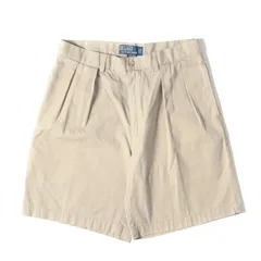 POLO Ralph Lauren ポロ ラルフローレン パンツ サイズ:M ツータック コットン チノショーツ TYLER SHORT 90年代 00年代 オールドラルフローレン ポロチノ ベージュ ボトムス ズボン ショートパンツ【メンズ】