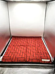 Pierre Balmain ピエール バルマン 大判スカーフ ショール ストール シルク レッド×ブラック ブロック柄 61×61