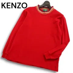 KENZO GOLF ケンゾー ゴルフ 通年 ロゴ刺繍★ モックネック 長袖 シャツ Sz.1 メンズ 赤 日本製