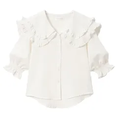 夢展望公式 [新品未使用] Ｖネックセーラーフリル襟ブラウス [ホワイト] 他カラー別ページ有 dearmyloverose ブラウス・シャツ ブラウス・シャツ（半袖） 533518-01