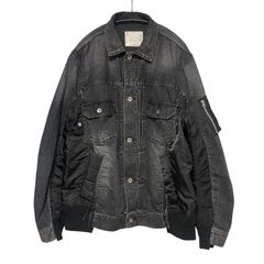 定価:107800円 Sacai Denim x MA-1 Jacket SCM-022 ブラック 2