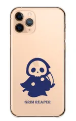 iPhone14plus ケース カバー アイフォン14 プラス スマホケース ハードケース 死神 しにがみ ホラー オバケ おばけ 鎌 キャラクター イラスト 可愛い かわいい 白 カラー05