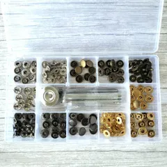 k015・レザークラフト バネホック 10mm 4色 計40組 ハンドメイド 革